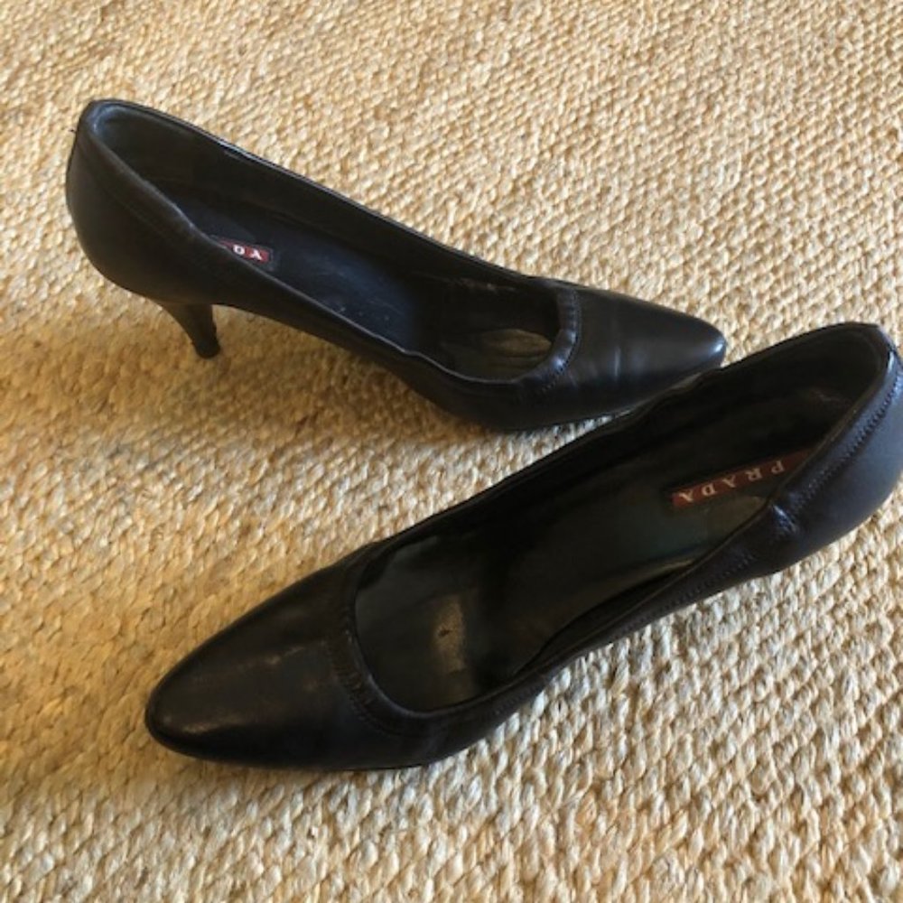 PRADA Sport Black Leather Pumps - Picture 3 of 9